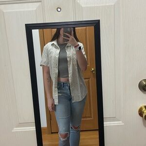 lucky brand men’s taco and skull print short sleeve button down